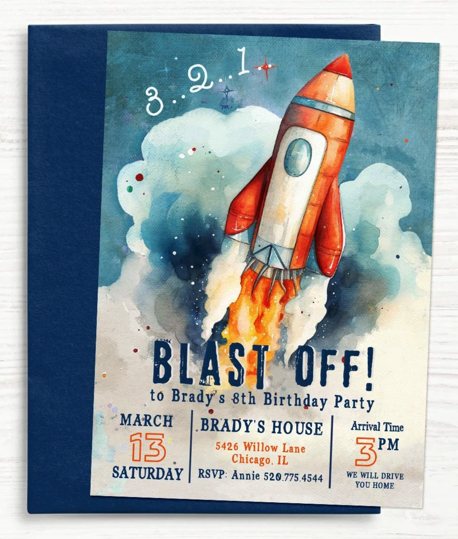 Blast Off IllustrationCard
